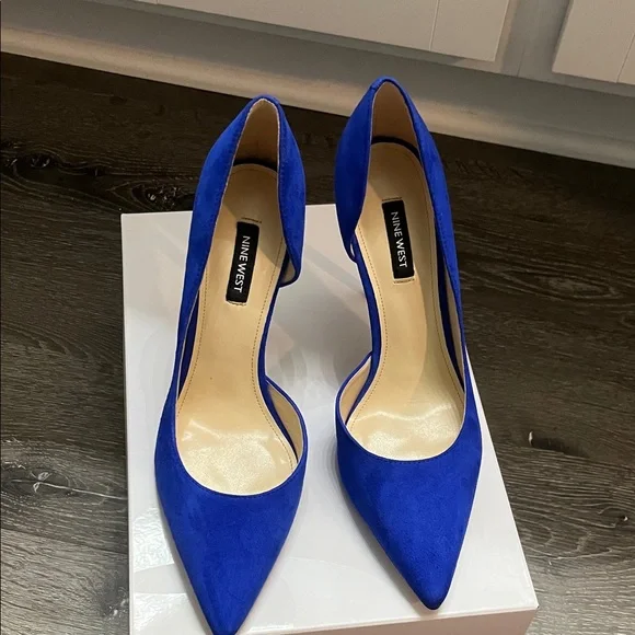 Nine West Cobalt Blue Pointed-Toe Stiletto Pumps - Picture 6 of 9